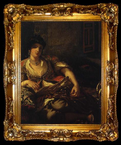 framed  Eugene Delacroix algeriska kvinnor, ta009-2